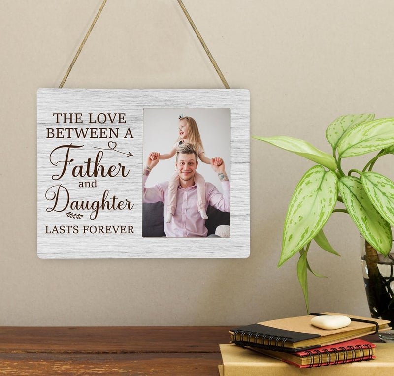 CAIFZ Father Picture Frame Gifts From Daughter, Father and Daughter Wooden Photo Frame, 4x6 inch Photo - Image 4